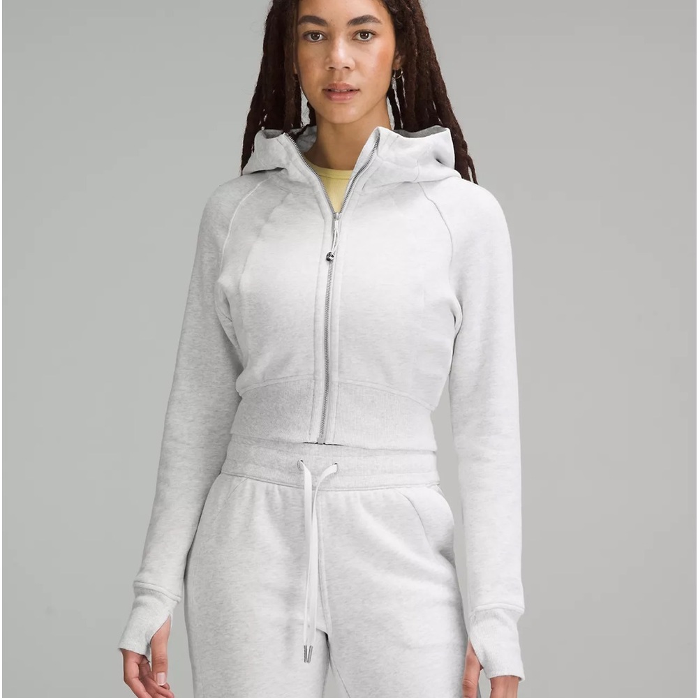 lululemon athletica Light Gray Scuba Full-Zip Cropped Hoodie